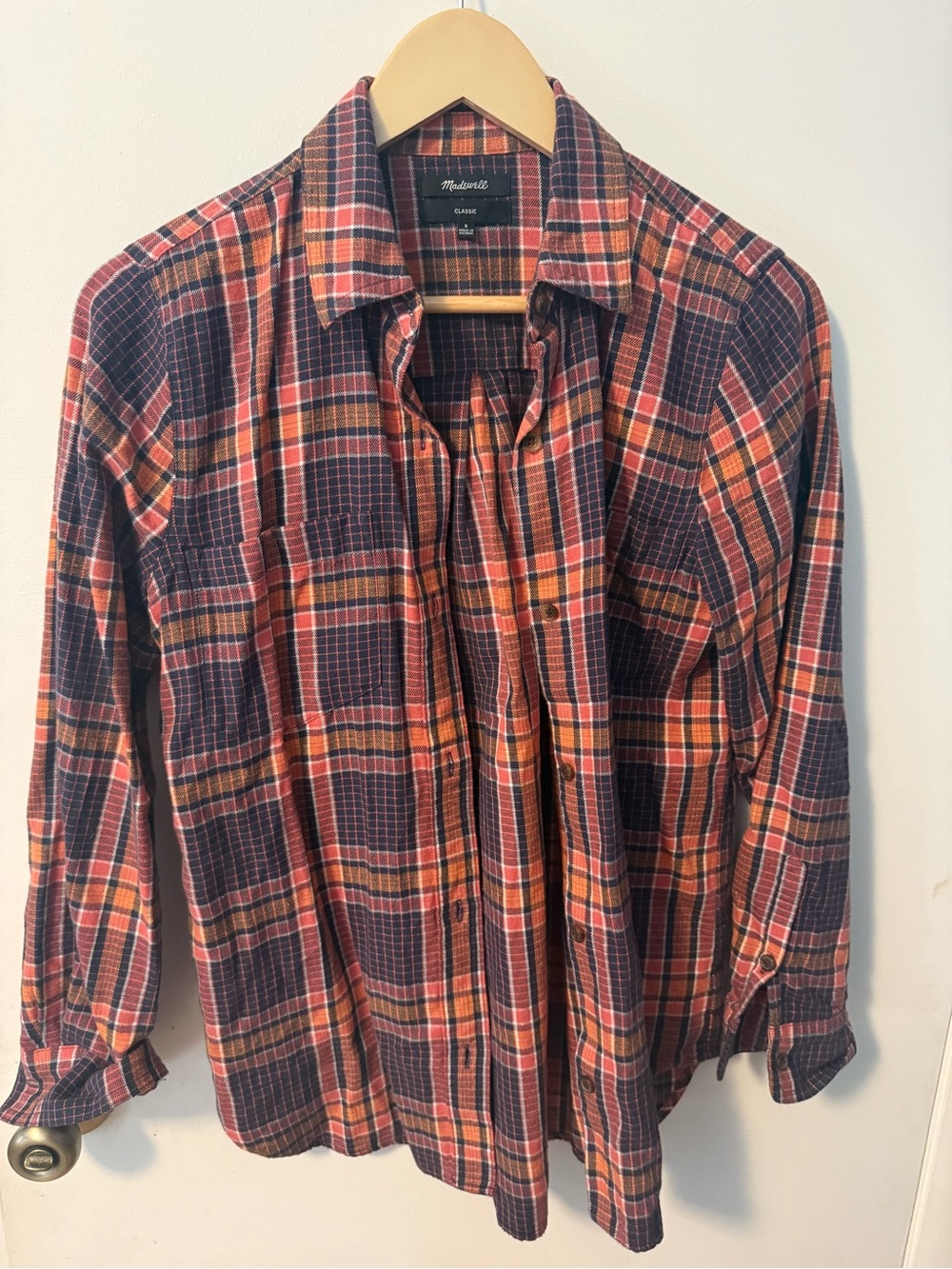 Madewell Purple Orange Flannel